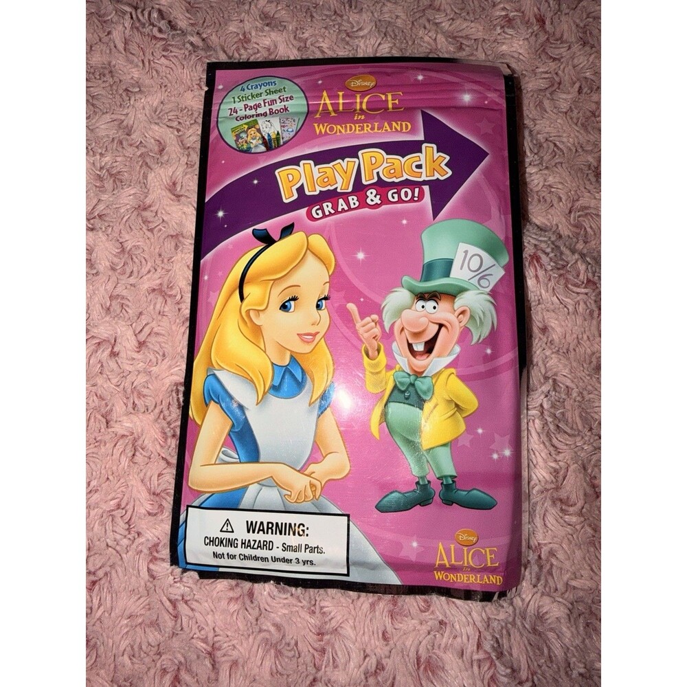 Disney Alice In Wonderland Play Pack Grab & Go Activity Set Coloring Book Pink